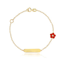 Load image into Gallery viewer, 18K ID Pink Flower Baby/Girls Bracelet
