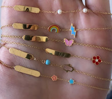 Load image into Gallery viewer, 18K ID Pink Flower Baby/Girls Bracelet