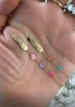 Load image into Gallery viewer, 18K ID Three Hearts Baby/Girls Bracelet