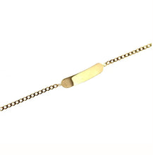 Load image into Gallery viewer, 18K Yellow Gold Curb Chain ID Bracelet