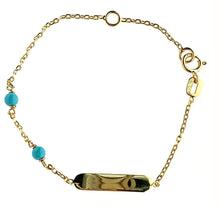 Load image into Gallery viewer, 18K ID Two Pearl Baby/Girls Bracelet (OR TURQ)