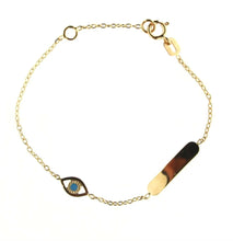 Load image into Gallery viewer, 18K ID Evil Eye Baby/Kids Bracelet