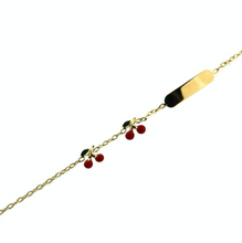 Load image into Gallery viewer, 18K ID Two Cherries Baby/Girls Bracelet