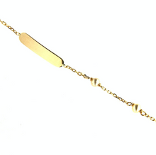 Load image into Gallery viewer, 18K ID Two Pearl Baby/Girls Bracelet (OR TURQ)