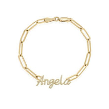 Load image into Gallery viewer, Personalized Diamond PaperClip Bracelet (kids/adult)
