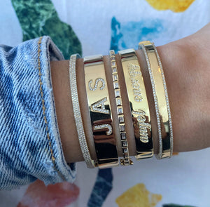 Slim Personalized Cuff Bangle