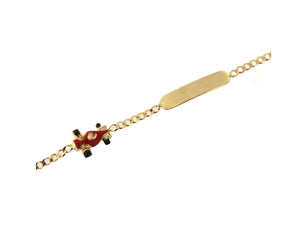 18K ID Race Car Baby/Kids Bracelet (Blue/Red)