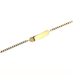 18K Yellow Gold Curb Chain ID Bracelet