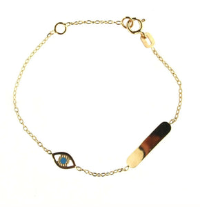 18K ID Evil Eye Baby/Kids Bracelet