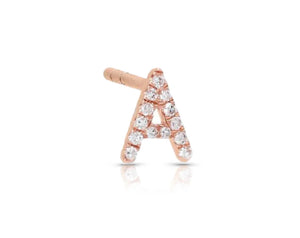 Diamond Initial Stud (Single)