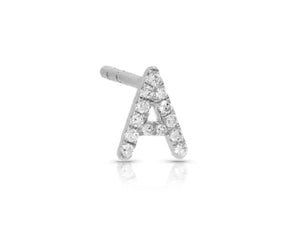 Diamond Initial Stud (Single)