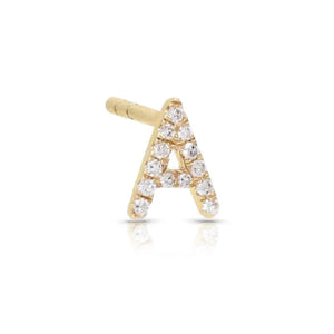 Diamond Initial Stud (Single)