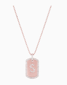 Diamond Initial Dog Tag