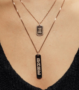 Personalized Diamond Longtag Necklace