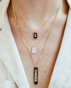 Personalized Diamond Longtag Necklace