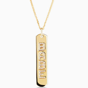 Personalized Diamond Longtag Necklace