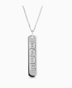 Personalized Diamond Longtag Necklace