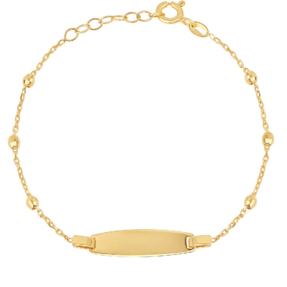 Gold ID Bracelet with Balls