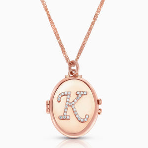 Diamond Initial Locket Necklace