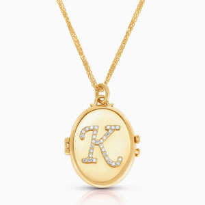 Diamond Initial Locket Necklace