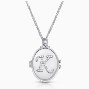 Diamond Initial Locket Necklace