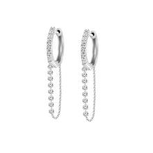 Load image into Gallery viewer, Diamond Huggie Chain Earring
