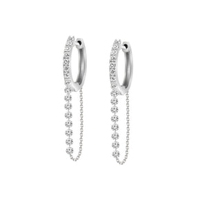 Diamond Huggie Chain Earring