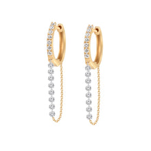 Load image into Gallery viewer, Diamond Huggie Chain Earring
