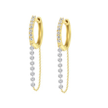 Load image into Gallery viewer, Diamond Huggie Chain Earring
