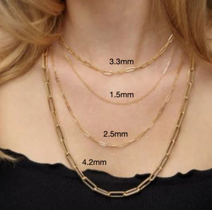 Thin PaperClip Necklace (1.5MM)