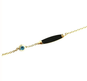 18K ID Enamel Evil Eye Bracelet