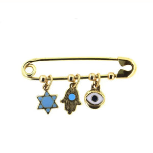 Hamsa/Evil Eye/Star Safety Pin