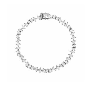 18K Diamond Mixed Shapes Tennis Bracelet