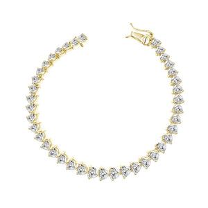 18K Heart Shaped Tennis Bracelet