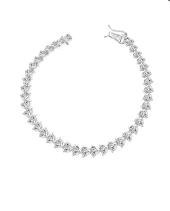 18K Heart Shaped Tennis Bracelet