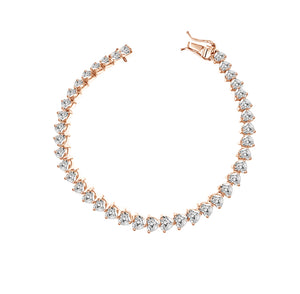 18K Heart Shaped Tennis Bracelet