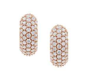 18K Diamond Dome Huggie Earrings