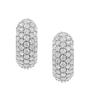 18K Diamond Dome Huggie Earrings