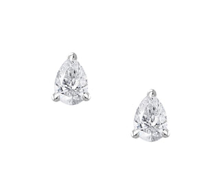 18K Diamond Pear Studs