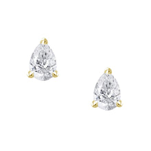 Load image into Gallery viewer, 18K Diamond Pear Studs
