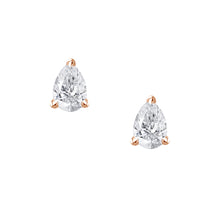 Load image into Gallery viewer, 18K Diamond Pear Studs
