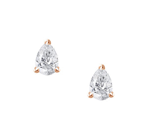 18K Diamond Pear Studs