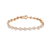 Load image into Gallery viewer, 18K Diamond Trinity Tennis Bracelet
