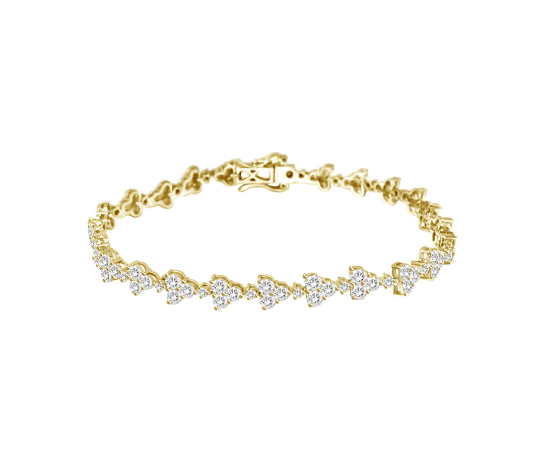 18K Diamond Trinity Tennis Bracelet