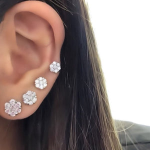 Diamond Cluster Stud Earring