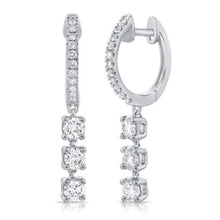 Load image into Gallery viewer, Diamond Huggies with Hanging Diamonds
