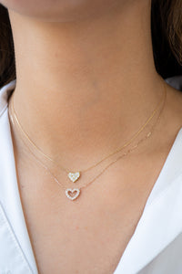 Mini Open Heart Diamond Necklace