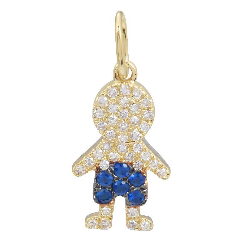 Diamond & Sapphire Boy Charm