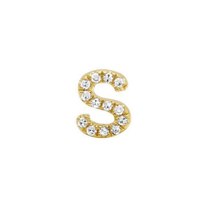 Diamond Initial Stud (Single)