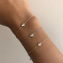 Load image into Gallery viewer, Mini Diamond Heart Bracelet
